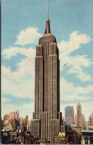 Vtg New York City NY Empire State Building 1940s Linen Postcard