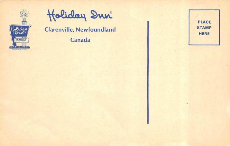 CLARENVILLE, Newfoundland Canada   HOLIDAY INN  Roadside  Artist's View Postcard