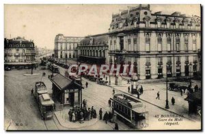 Postcard Old Tram Train Bordeaux Gare du Midi