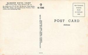 Cornay 1950s Rainbow Motel Court roadside NEW ORLEANS LOUISIANA postcard 4323