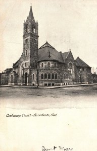 Centenary United Methodist Church Historical View Terre Haute Indiana Postcard