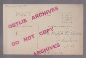 Freeport ILLINOIS RPPC 1903 DEDICATION Boulder LINCOLN-DOUGLAS DEBATE Roosevelt