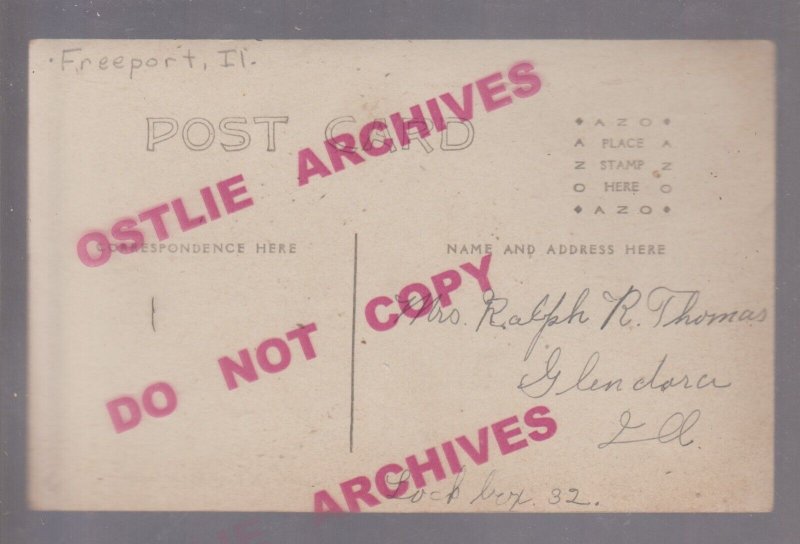 Freeport ILLINOIS RPPC 1903 DEDICATION Boulder LINCOLN-DOUGLAS DEBATE Roosevelt