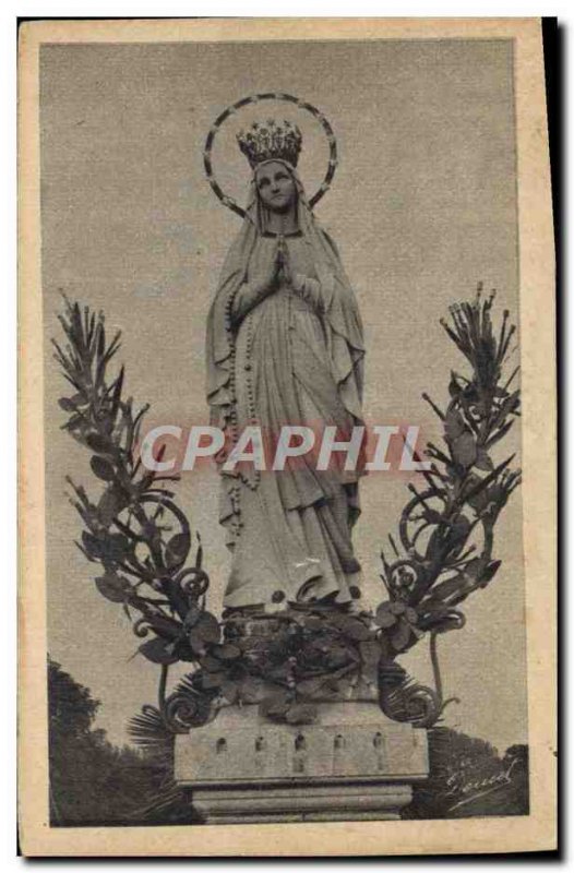 Old Postcard The Crowned Virgin Lourdes