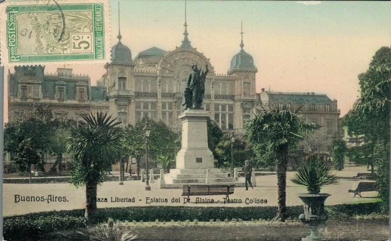 Argentina Buenos Aires Plaza Libertad Estatua del Dr Alsina Teatro Coliseo 06.31 