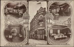 Corning NY Casale's Hotel Multi-View c1910 Postcard