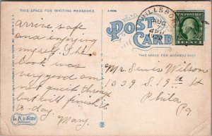 Postcard The Canal Rehoboth Beach DE 1922