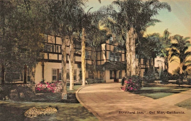  DEL MAR CALIFORNIA~STRATFORD INN~1920s ALBERTYPE PHOTO POSTCARD