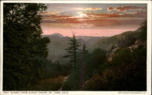 Mt Lowe CA Sunset Detroit Publishing c1910 Postcard