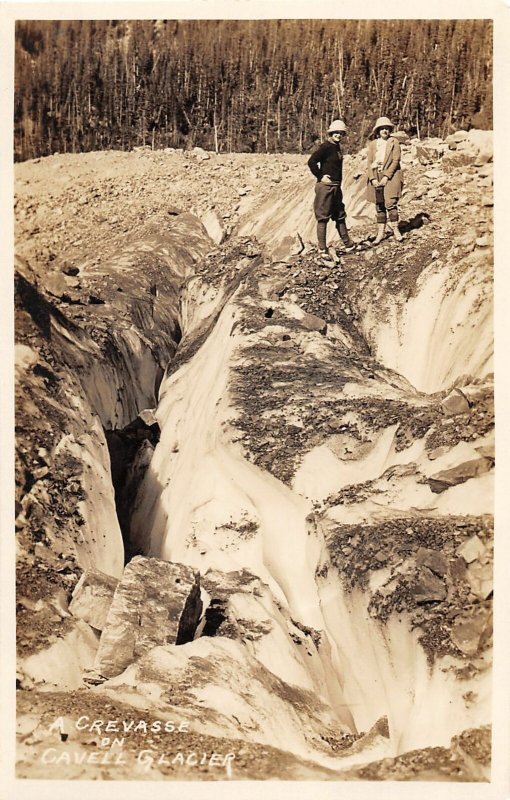 G42/ Foreign RPPC Postcard Cavell Glacier Jasper National Park Crevasse c30s