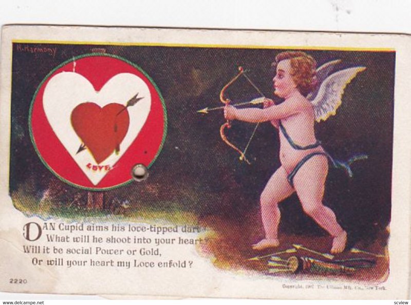 AS: H. Harmony, Dan Cupid Aims His Love-Tipped Dart, VALENTINE, 1907