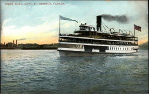 Windsor Ontario Ferry Boat c1910 Vintage Postcard