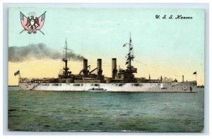USS Kansas BB-21 Battleship US Navy Battleship Vintage Postcard