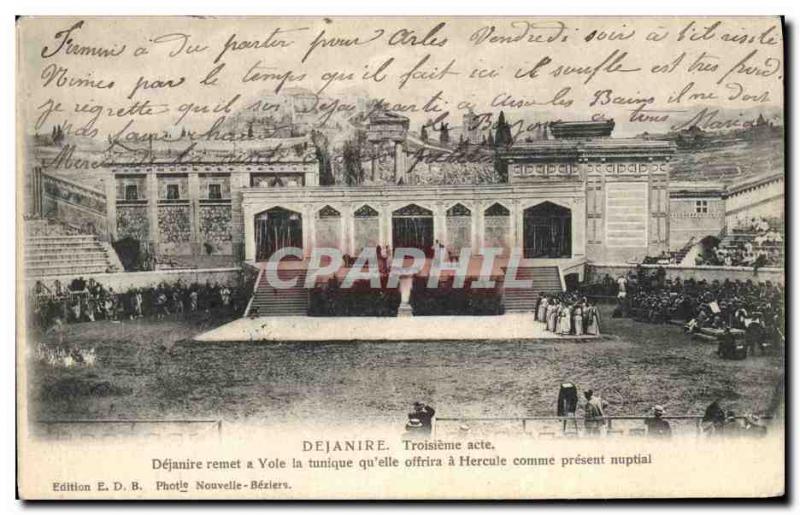 Old Postcard Theater Dejanira Third act Dejanira Yole gives a tunic that & # ...