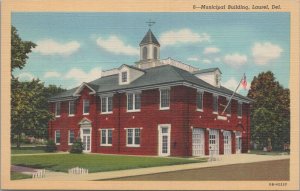 Postcard Municipal Building Laurel Delaware DE