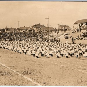 c1910s Physical Education Event RPPC Town Community School Students Photo A155