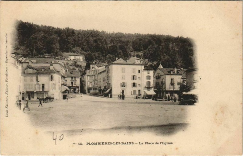 CPA PLOMBIERES-les-BAINS - La Place de l'Église (119997)