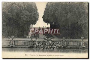 Old Postcard Versailles Bassin de Neptune and & # 39Allee d & # 39eau