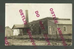 Hawkeye IOWA RPPC 1931 CREAMERY Dairy Milk nr West Union Sumner Waucoma Fayette