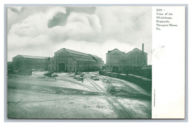 c1905 Postcard View Of The Workshops Shipyards Newport News Virginia