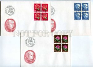 417373 Switzerland 1964 year FDCs Pro Juventute Flowers block four stamps FDC