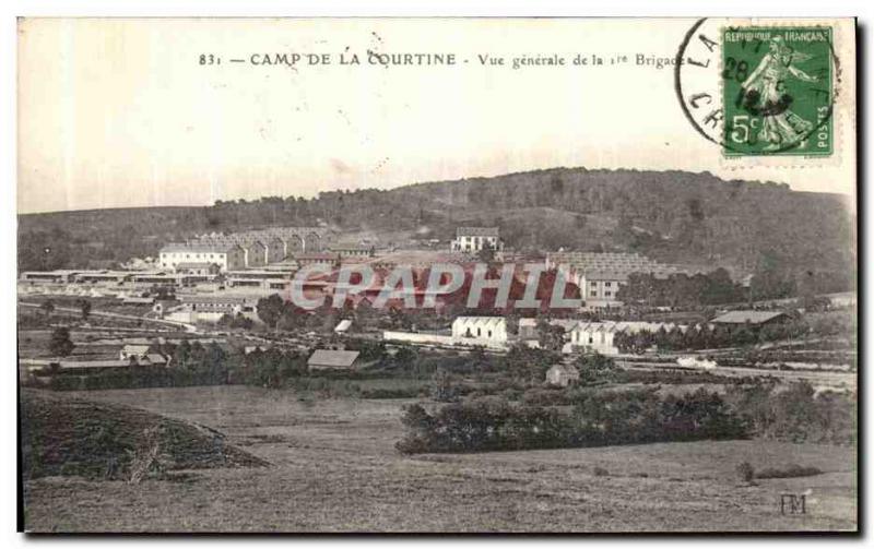 Old Postcard Camp De La Courtine General View of the 1st Army Brigade