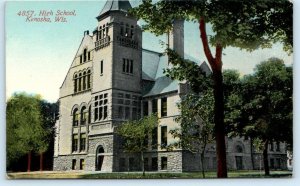 KENOSHA, Wisconsin WI ~ HIGH SCHOOL c1914  Postcard