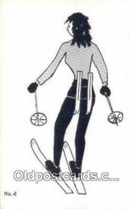 Ski, Skiing Postcard Post Card Old Vintage Antique  