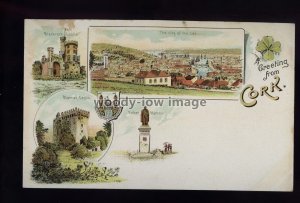 TQ3847 - Ireland - An early Multiview x 4 Greetings from Cork - postcard