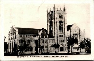 Postcard MO Kansas City RPPC Real Photo Country Club Christian Church 1950 A15