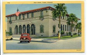Post Office Yuma Arizona linen postcard