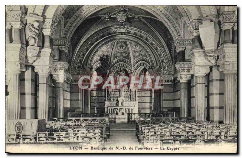 Postcard Old Lyon Basilica of Our Lady of Fourviere The Crypt