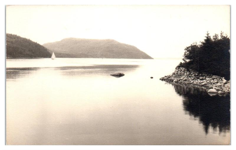 RPPC Somes Sound from Northeast Harbor, Maine Real Photo Postcard