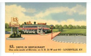 KY - Louisville, Shively. Hick's Drive In Restaurant, Diner ca 1953