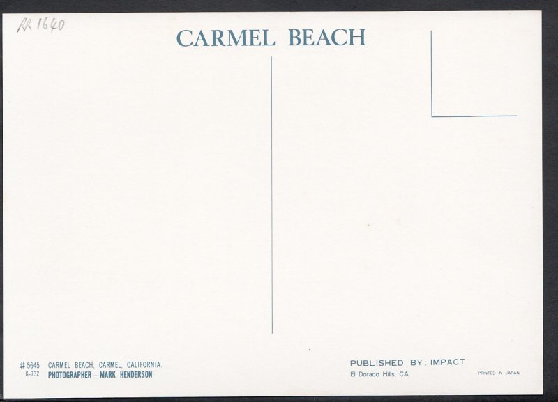 America Postcard - Carmel By The Sea, Carmel Beach, California  RR1640