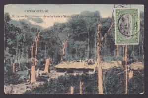 Postcard, BELGIAN CONGO, Clearing in the forest in Mulunga
