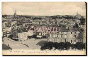 Old Postcard Niort Panorama Taken Towards Saint Hilaire du Donjon