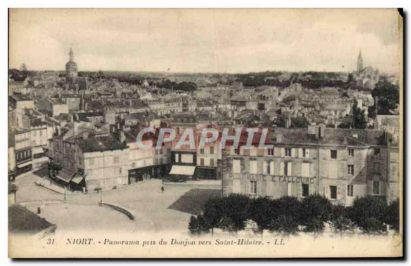 Old Postcard Niort Panorama Taken Towards Saint Hilaire du Donjon