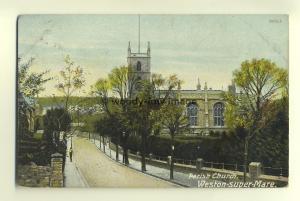 cu1516 - Parish Church , Weston-Super-Mare , Somerset - postcard