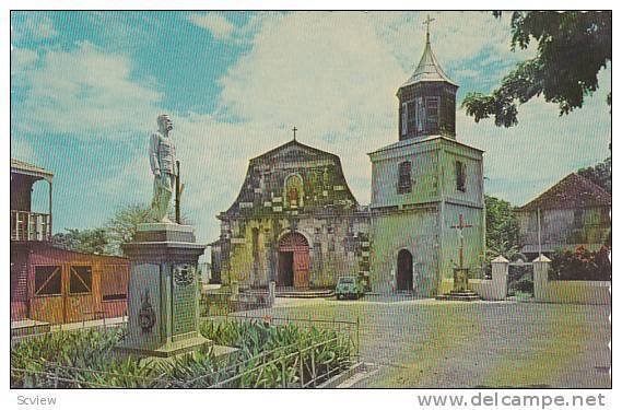 Church & Statue of Doctor Duquesnay , Martinique, 40-60s