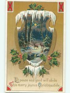 Divided-Back CHRISTMAS SCENE Great Postcard W9655