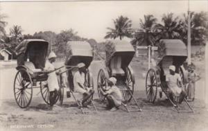 Sri Lanka Ceylon Rickshaws Real Photo