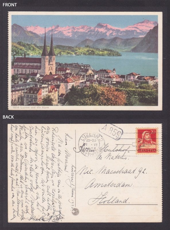SWITZERLAND, Vintge postcard, Lucerne and the Alps