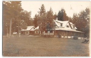 RPPC Moose Pond, Maine Wild Goose Club Castle Harmony c1920s Vintage Postcard