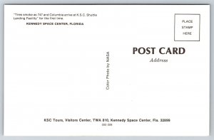 NASA Postcard Space Shuttle Columbia & Boeing 747 Land Kennedy Space Center FW16