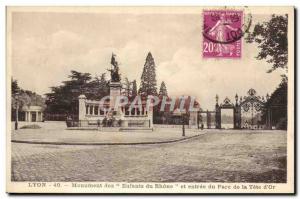 Old Postcard Lyon Rhone Monument Children and entrance of the park Tete d & #...