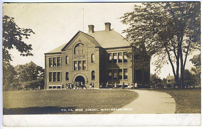 Middleboro MA High School Real Photo RPPC Vintage Postcard