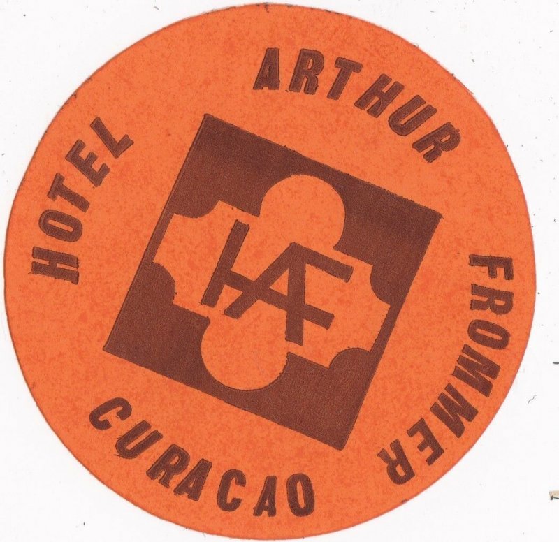 Curacao Hotel Arthur Frommer Vintage Luggage Label sk2015