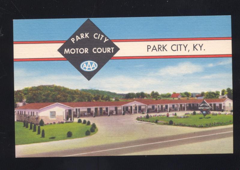 PARK CITY KENTUCKY MOTOR COURT MOTEL VINTAGE LINEN ADVERTISING POSTCARD KY.