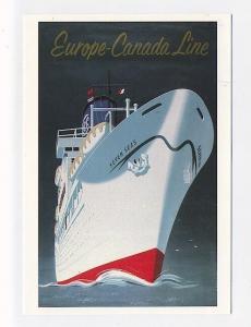 ad1300 - advert for Europe & Canada Line  - art postcard